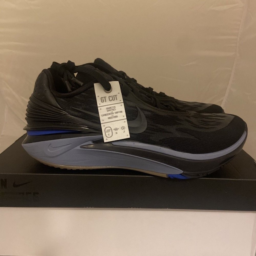 Size 9.5 - Nike Air Zoom GT Cut 2 Black Racer Blue (DJ6015-002) basketball shoe